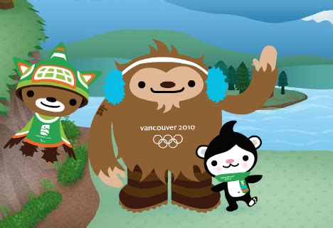 Vancouver 2010 winter olympics team mascot icons